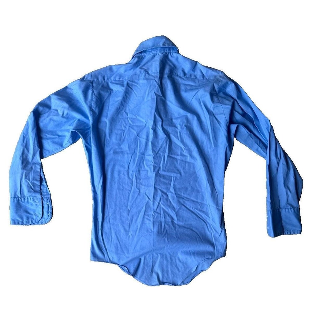 Vintage Arrow Kent Collection Shirt Mens 14.4 -32 Blue Button Up Long Sleeve 70s - Picture 4 of 12
